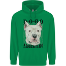 A Dogo Argentino Dog Mens 80% Cotton Hoodie Irish Green