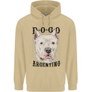 A Dogo Argentino Dog Mens 80% Cotton Hoodie Sand