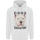 A Dogo Argentino Dog Mens 80% Cotton Hoodie White