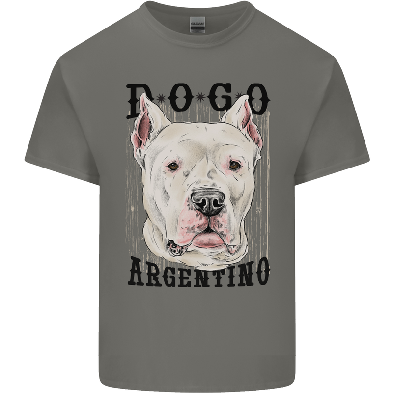 A Dogo Argentino Dog Mens Cotton T-Shirt Tee Top Charcoal