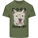 A Dogo Argentino Dog Mens Cotton T-Shirt Tee Top Military Green