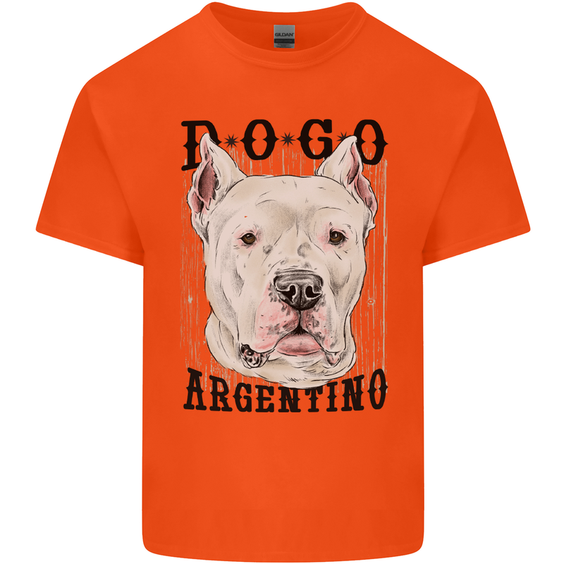 A Dogo Argentino Dog Mens Cotton T-Shirt Tee Top Orange