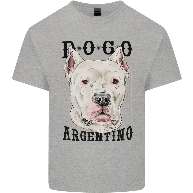 A Dogo Argentino Dog Mens Cotton T-Shirt Tee Top Sports Grey