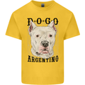 A Dogo Argentino Dog Mens Cotton T-Shirt Tee Top Yellow