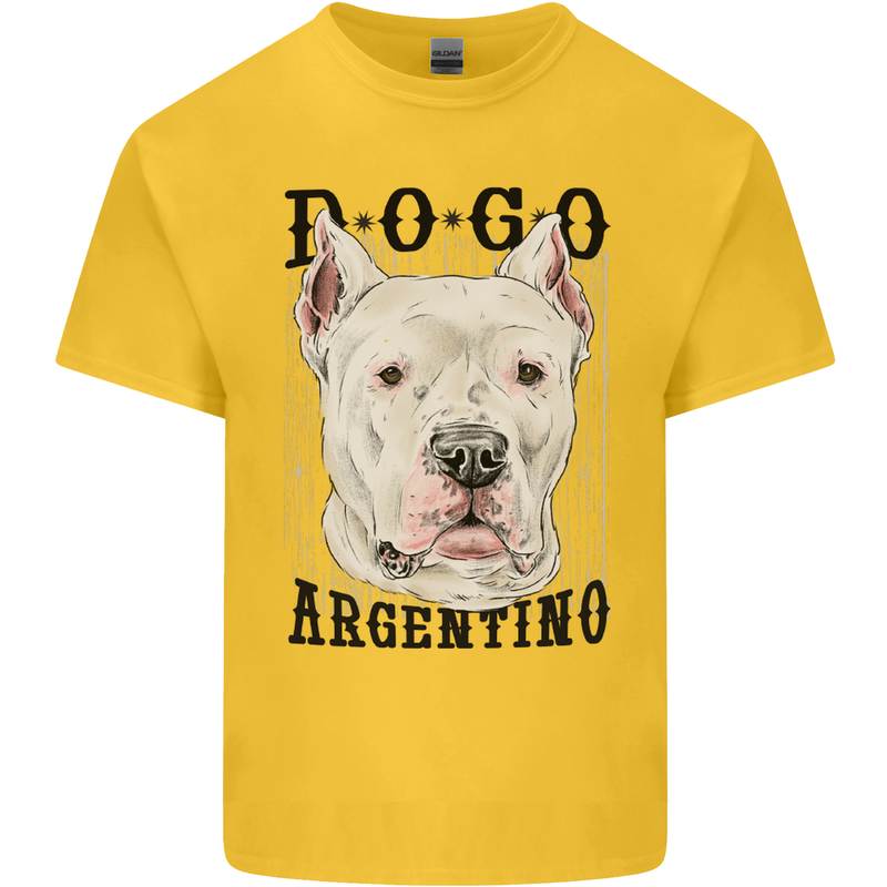A Dogo Argentino Dog Mens Cotton T-Shirt Tee Top Yellow
