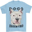 A Dogo Argentino Dog Mens T-Shirt 100% Cotton Light Blue