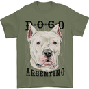 A Dogo Argentino Dog Mens T-Shirt 100% Cotton Military Green