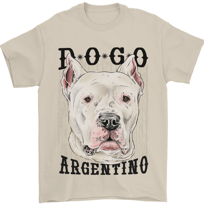 A Dogo Argentino Dog Mens T-Shirt 100% Cotton Sand