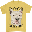 A Dogo Argentino Dog Mens T-Shirt 100% Cotton Yellow