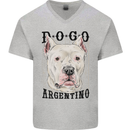 A Dogo Argentino Dog Mens V-Neck Cotton T-Shirt Sports Grey