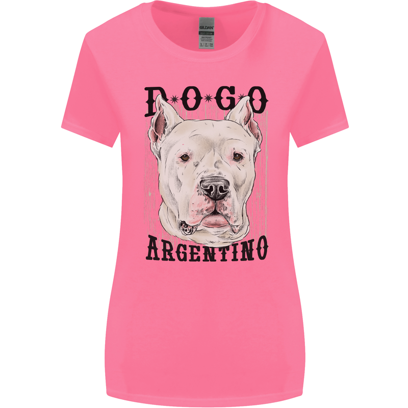 A Dogo Argentino Dog Womens Wider Cut T-Shirt Azalea