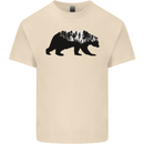 A Double Exposure Grizzly Bear Trekking Mens Cotton T-Shirt Tee Top Natural