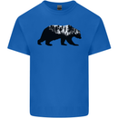 A Double Exposure Grizzly Bear Trekking Mens Cotton T-Shirt Tee Top Royal Blue