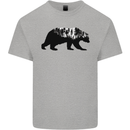 A Double Exposure Grizzly Bear Trekking Mens Cotton T-Shirt Tee Top Sports Grey
