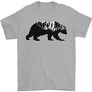 A Double Exposure Grizzly Bear Trekking Mens T-Shirt 100% Cotton Sports Grey