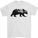 A Double Exposure Grizzly Bear Trekking Mens T-Shirt 100% Cotton White