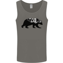 A Double Exposure Grizzly Bear Trekking Mens Vest Tank Top Charcoal