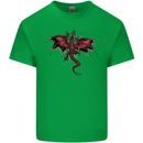 A Dragon Climbing the Material Mens Cotton T-Shirt Tee Top Irish Green