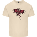 A Dragon Climbing the Material Mens Cotton T-Shirt Tee Top Natural