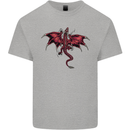 A Dragon Climbing the Material Mens Cotton T-Shirt Tee Top Sports Grey