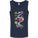 A Dragon With Japanese Text Mens Vest Tank Top Navy Blue