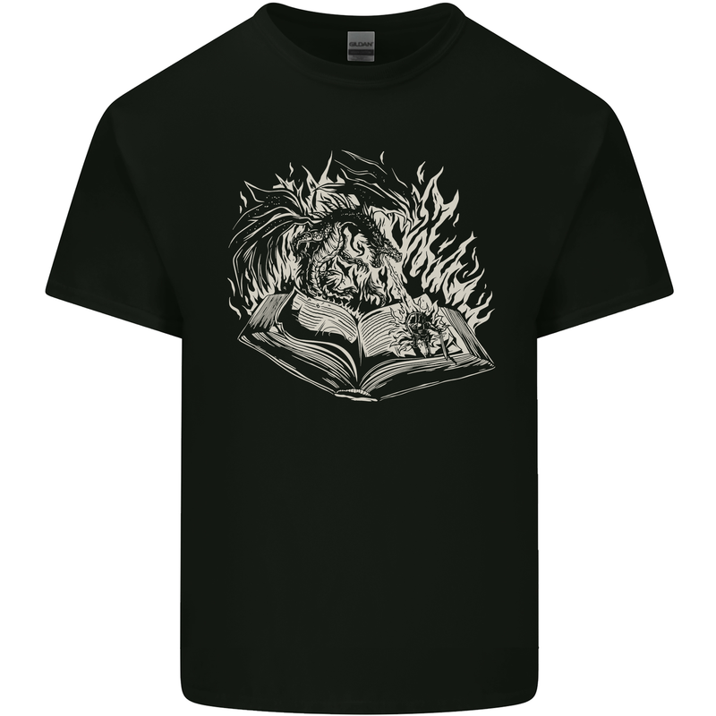 A Dragon & Book Kids T-Shirt Childrens Black