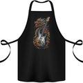 A Dragon and Guitar Rock Music Fantasy Cotton Apron 100% Organic Black