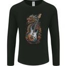 A Dragon and Guitar Rock Music Fantasy Mens Long Sleeve T-Shirt Black
