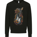 A Dragon and Guitar Rock Music Fantasy Mens Sweatshirt Jumper Black