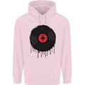 A Dripping Vinyl Record Turntable Decks DJ Childrens Kids Hoodie Light Pink