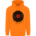 A Dripping Vinyl Record Turntable Decks DJ Childrens Kids Hoodie Orange