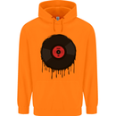 A Dripping Vinyl Record Turntable Decks DJ Childrens Kids Hoodie Orange