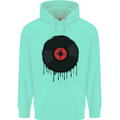 A Dripping Vinyl Record Turntable Decks DJ Childrens Kids Hoodie Peppermint