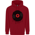 A Dripping Vinyl Record Turntable Decks DJ Childrens Kids Hoodie Red