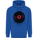 A Dripping Vinyl Record Turntable Decks DJ Childrens Kids Hoodie Royal Blue