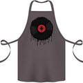 A Dripping Vinyl Record Turntable Decks DJ Cotton Apron 100% Organic Dark Grey