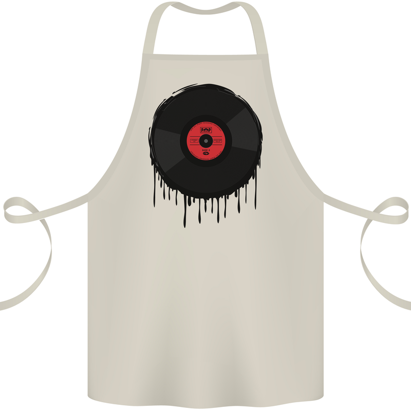 A Dripping Vinyl Record Turntable Decks DJ Cotton Apron 100% Organic Natural