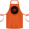 A Dripping Vinyl Record Turntable Decks DJ Cotton Apron 100% Organic Orange