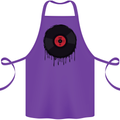 A Dripping Vinyl Record Turntable Decks DJ Cotton Apron 100% Organic Purple