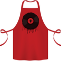 A Dripping Vinyl Record Turntable Decks DJ Cotton Apron 100% Organic Red