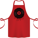 A Dripping Vinyl Record Turntable Decks DJ Cotton Apron 100% Organic Red