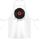 A Dripping Vinyl Record Turntable Decks DJ Cotton Apron 100% Organic White