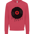 A Dripping Vinyl Record Turntable Decks DJ Kids Sweatshirt Jumper Heliconia