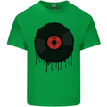 A Dripping Vinyl Record Turntable Decks DJ Kids T-Shirt Childrens Irish Green