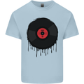 A Dripping Vinyl Record Turntable Decks DJ Kids T-Shirt Childrens Light Blue