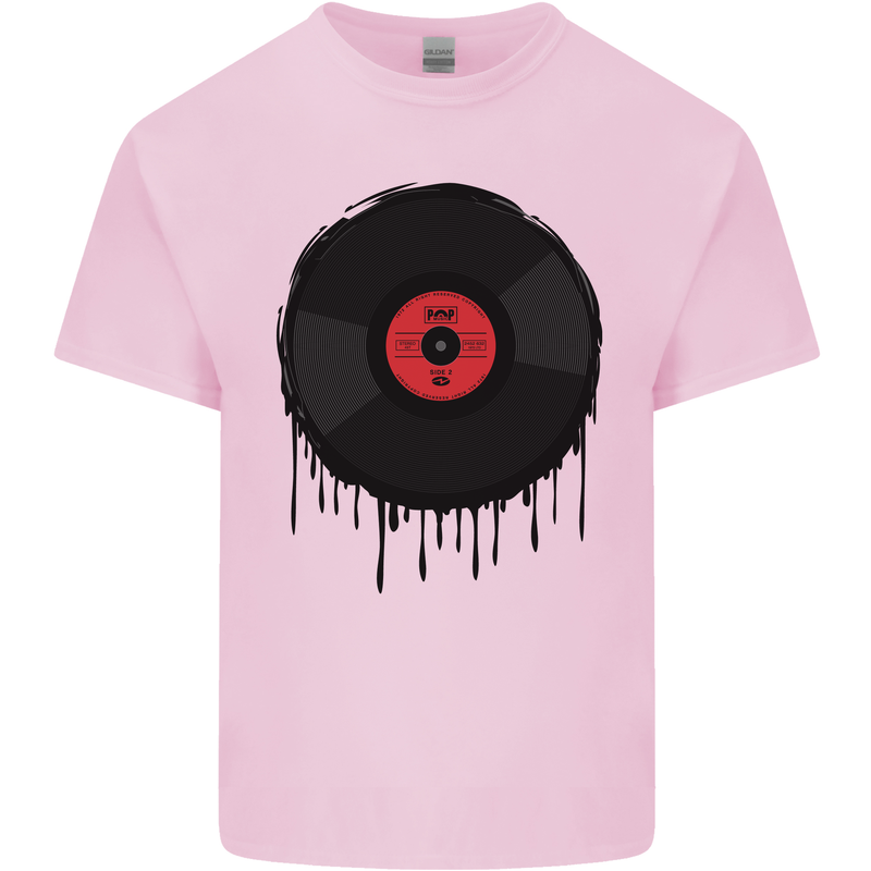 A Dripping Vinyl Record Turntable Decks DJ Kids T-Shirt Childrens Light Pink