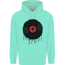 A Dripping Vinyl Record Turntable Decks DJ Mens 80% Cotton Hoodie Peppermint
