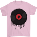 A Dripping Vinyl Record Turntable Decks DJ Mens T-Shirt 100% Cotton Light Pink