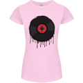 A Dripping Vinyl Record Turntable Decks DJ Womens Petite Cut T-Shirt Light Pink