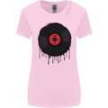 A Dripping Vinyl Record Turntable Decks DJ Womens Wider Cut T-Shirt Light Pink